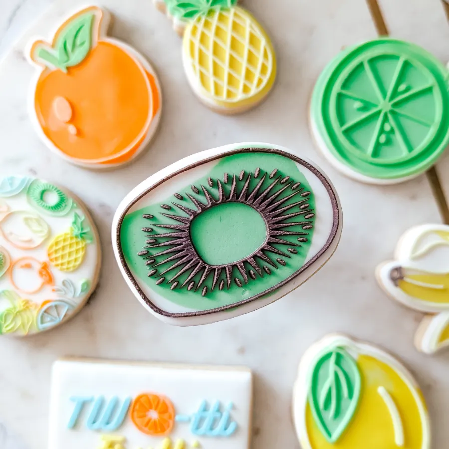 Kiwi fruit cookie stamp and cutter